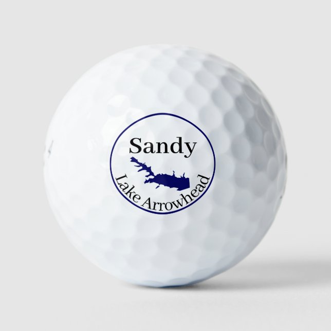 Personalized Lake Arrowhead Map Golf balls (Front)