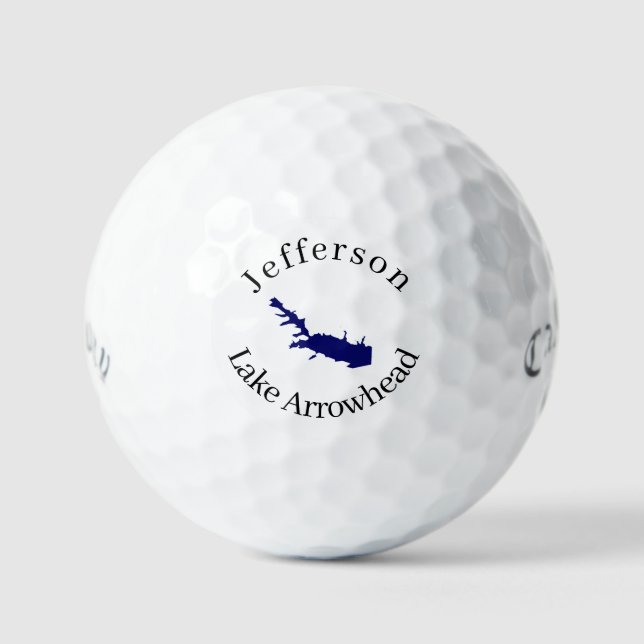 Personalized Lake Arrowhead  Map Golf Balls (Front)