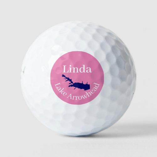 Personalized Lake Arrowhead Map Golf balls