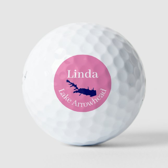 Personalized Lake Arrowhead Map Golf balls (Front)