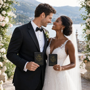 Personalized Lake Foil Wedding Vow Books