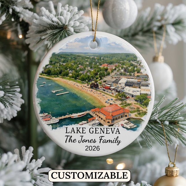 Personalized Lake Geneva Ornament Custom Wisconsin (Creator Uploaded)