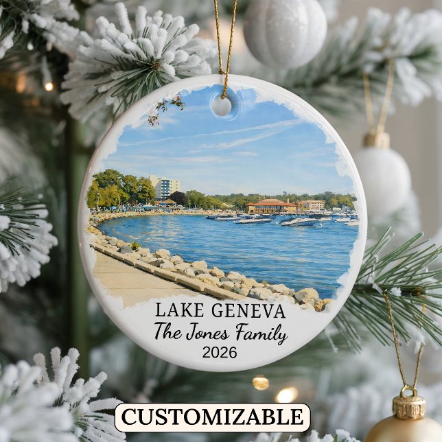 Personalized Lake Geneva Ornament Custom Wisconsin (Creator Uploaded)