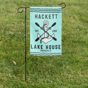 Personalized Lake House Anchor Garden Flag Sign