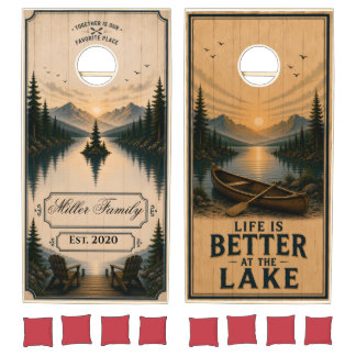 Personalized Lake House Cornhole Set