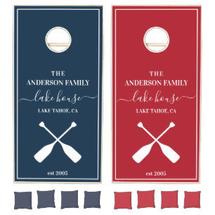 Personalized Lake House Cornhole Set Custom Family
