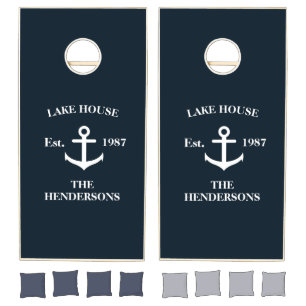 Personalized Lake House Year Established Family Cornhole Set