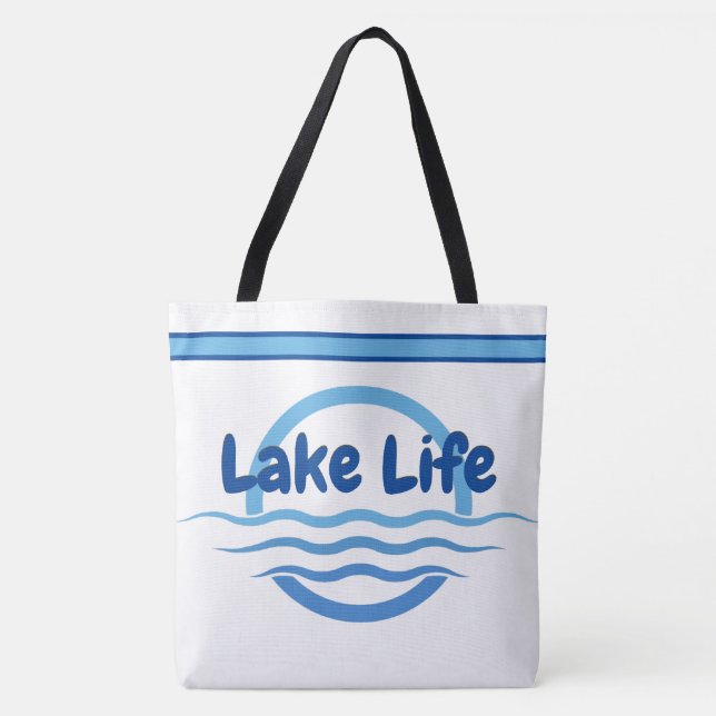 Personalized Lake Life Boat Gear Tote Bag (Front)