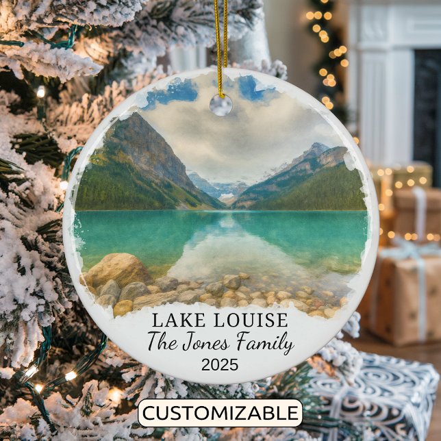 Personalized Lake Louise Ornament, Canada Ceramic Ornament (Creator Uploaded)