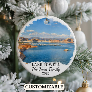 Personalized Lake Powell Ornament, Custom Utah Ceramic Ornament