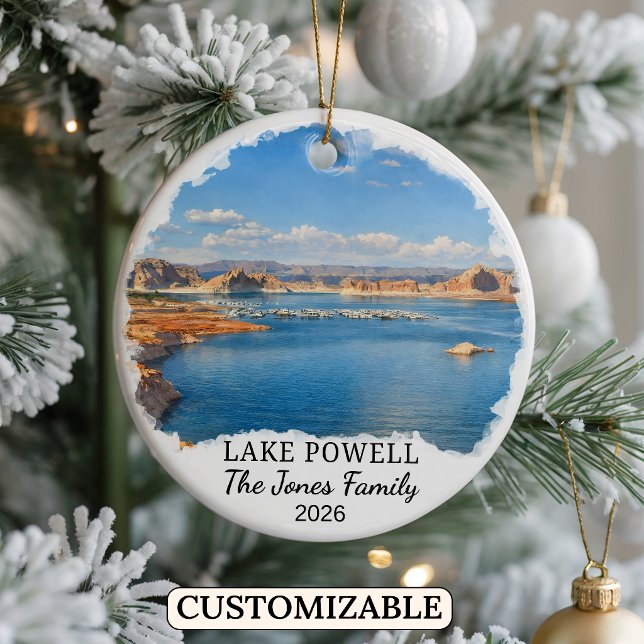 Personalized Lake Powell Ornament, Custom Utah Ceramic Ornament (Creator Uploaded)