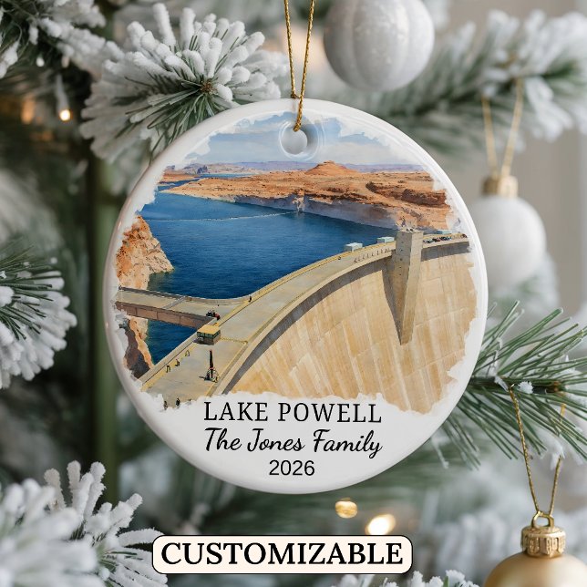 Personalized Lake Powell Ornament, Custom Utah Ceramic Ornament (Creator Uploaded)