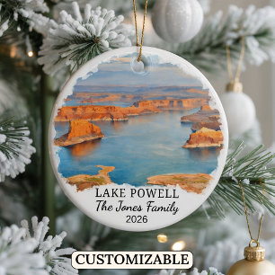 Personalized Lake Powell Ornament, Custom Utah Ceramic Ornament