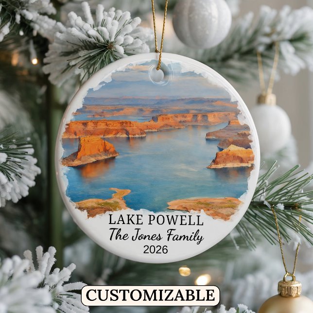 Personalized Lake Powell Ornament, Custom Utah Ceramic Ornament (Creator Uploaded)