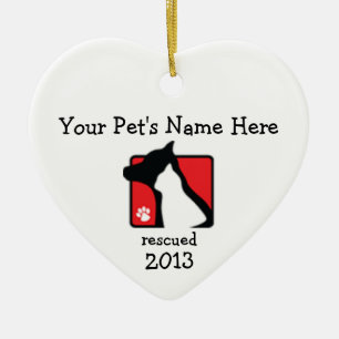 Personalized Lakeshore PAWS heart ornament