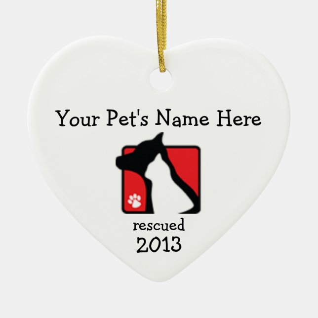 Personalized Lakeshore PAWS heart ornament (Front)