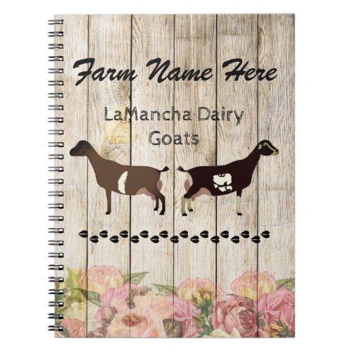 Personalized LaMancha Dairy Goat Farm Notebook