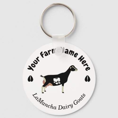 Personalized LaMancha Dairy Goat Keychain