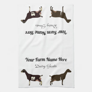 Personalized LaMancha Dairy Goat Kitchen Towel