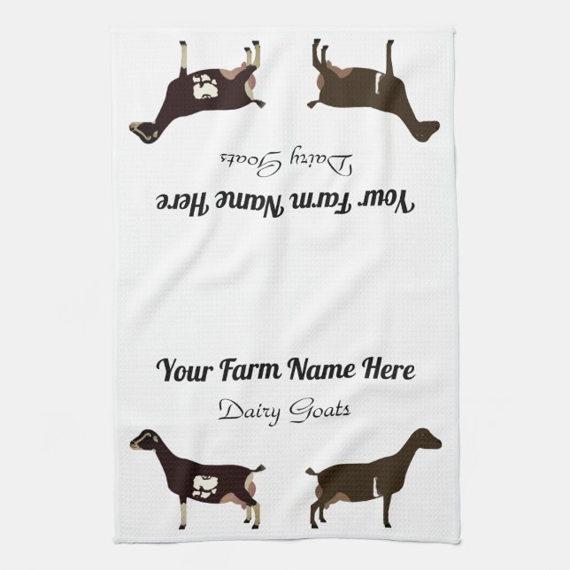 Personalized LaMancha Dairy Goat Kitchen Towel (Vertical)