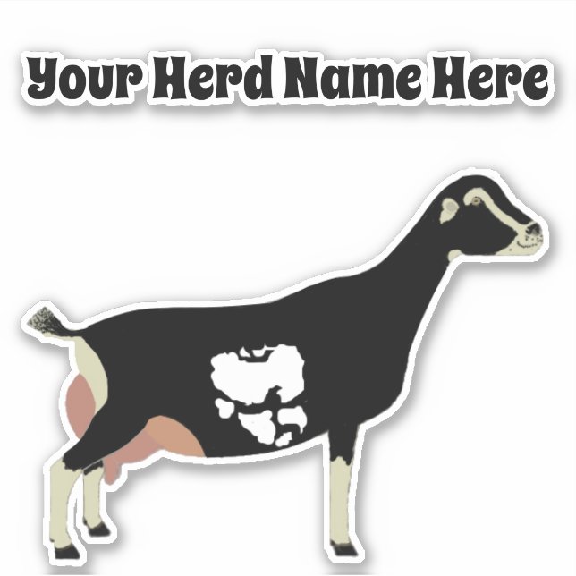 Personalized LaMancha Dairy Goat Sticker (Front)
