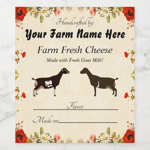 Personalized LaMancha Goat Cheese Label