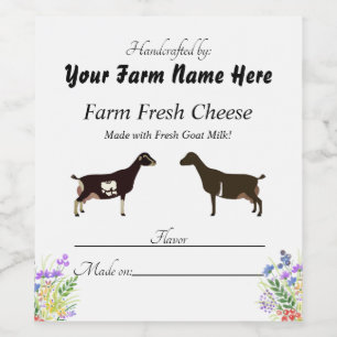 Personalized LaMancha Goat Cheese Label