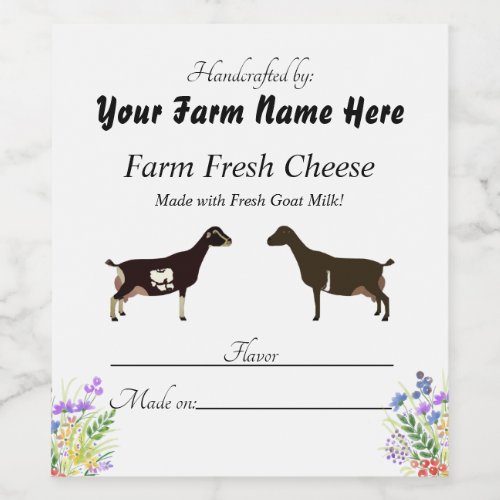 Personalized LaMancha Goat Cheese Label