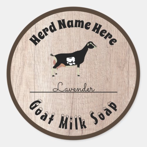 Personalized LaMancha Goat Milk Soap Classic Round Sticker