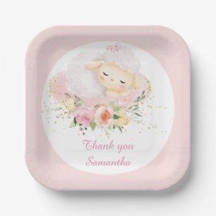 Personalized Lamb Paper Plates
