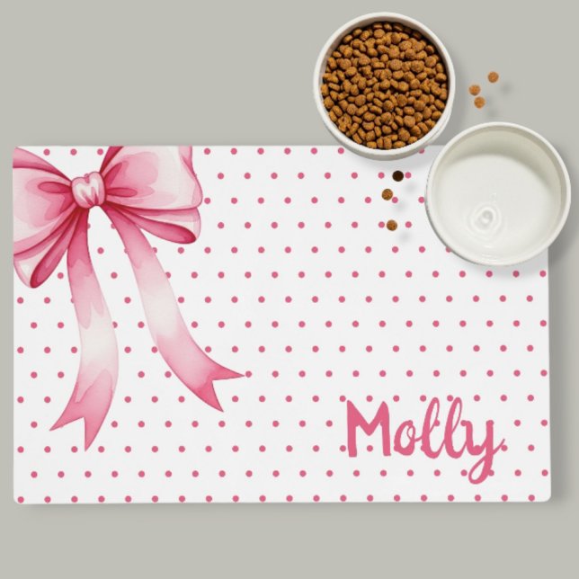 Personalized Laminated Pet Placemat - Polka Dot  (Creator Uploaded)