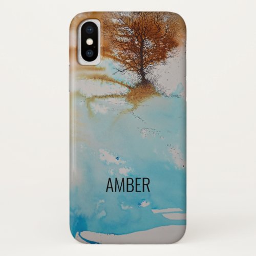 Personalized Landscape Tree Art iPhone XS Case