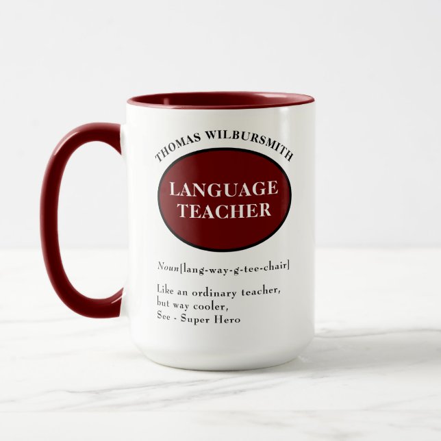Personalized Language Teacher Mug (Left)