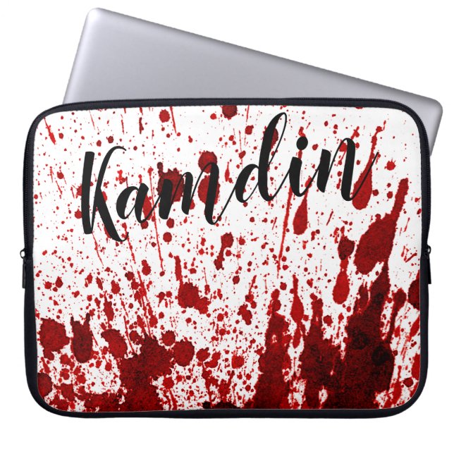 Personalized Laptop Case Blood Splatter Vampire Go (Front)