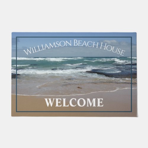 Personalized Large Beach House Ocean Door Mat