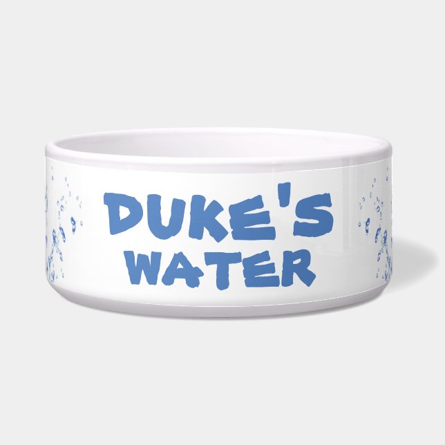 Personalized Large Dog Water Bowl : EDITABLE TEXT (Front)