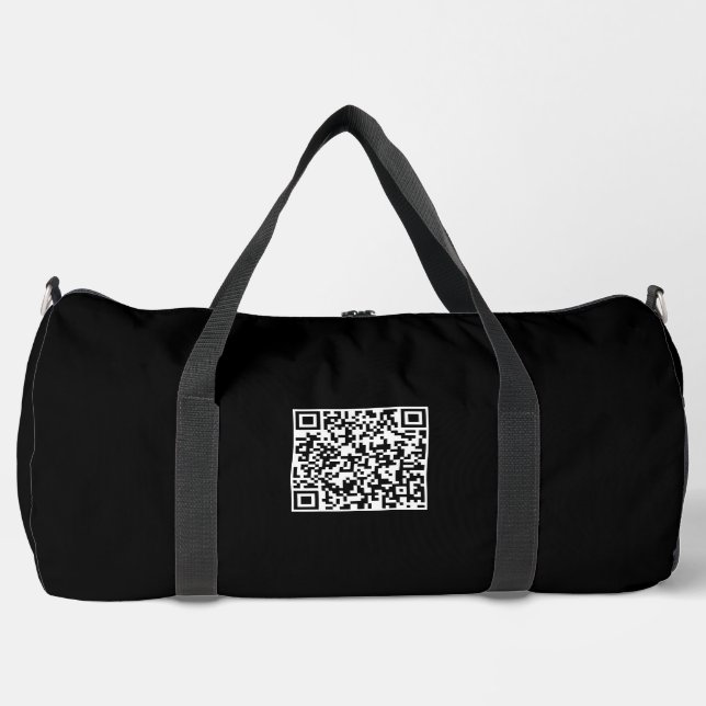 Personalized Large Duffel Bag with QR Code Print (Front)
