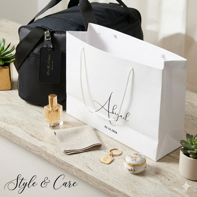 Personalized Large Gift Bag Custom Name and Date (Personalized Large Gift Bag Custom Name and Date)