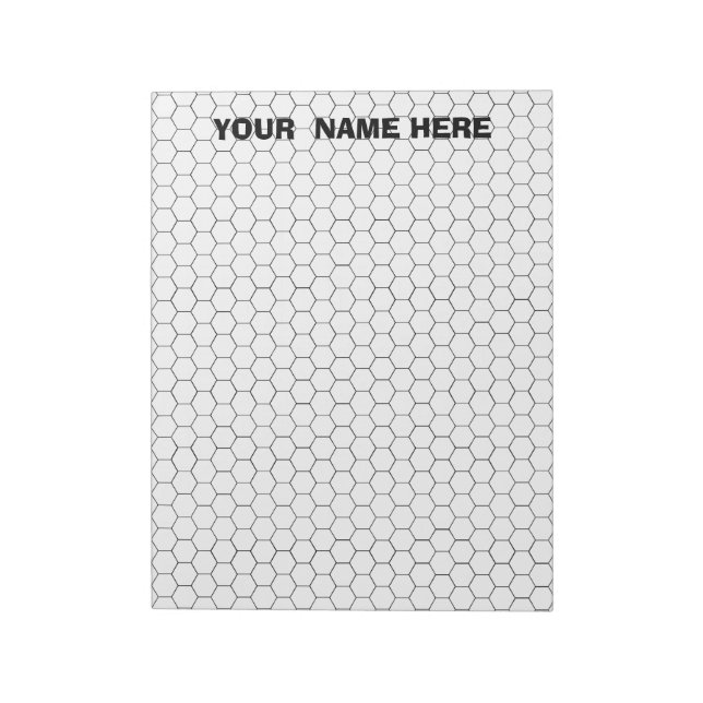 Personalized Large Hexagon Graph Paper Notepad (Rotated)