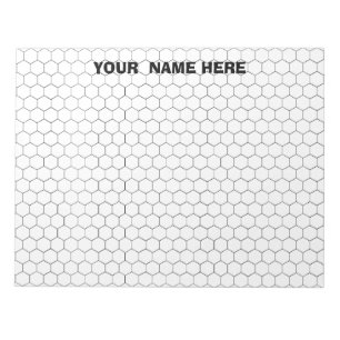 Personalized Large Hexagon Graph Paper Notepad