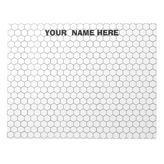 Personalized Large Hexagon Graph Paper Notepad (Front)