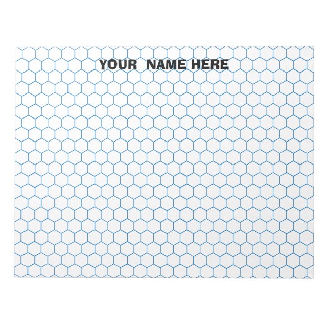 Personalized Large Hexagon Graph Paper Notepad (Front)