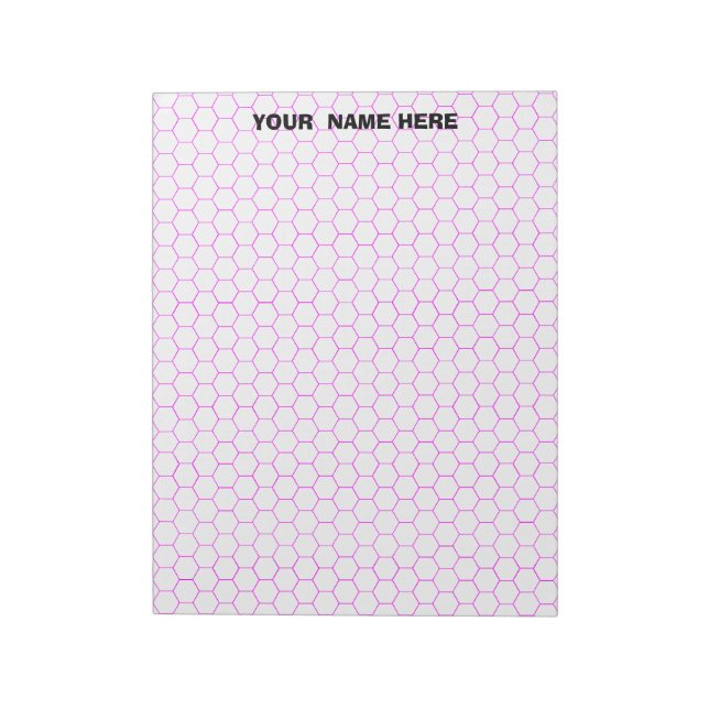 Personalized Large Hexagon Graph Paper Notepad (Rotated)