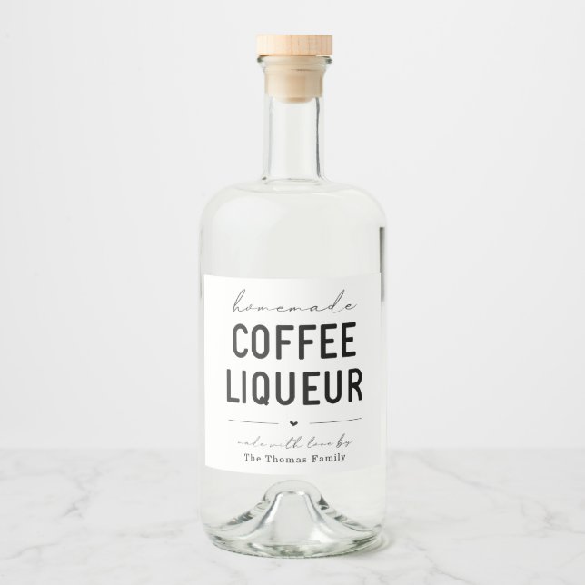 Personalized Large Homemade Coffee Liqueur Label (Front)