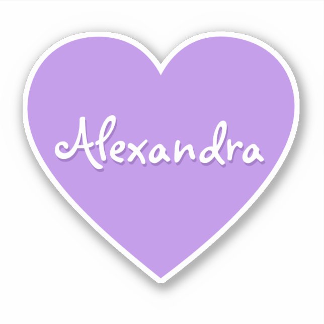 Personalized Large Purple Heart Name  Sticker (Front)