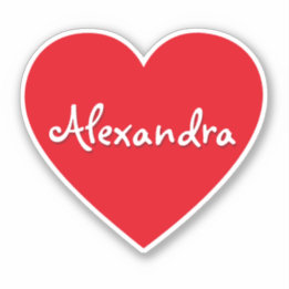 Personalized Large Red Heart Name Sticker