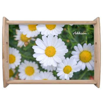 Personalized Large Serving Trays With Daisy by online_store at Zazzle