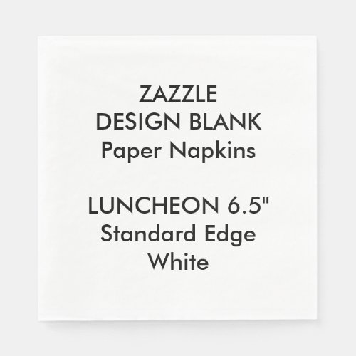 Personalized Large WHITE Luncheon Paper Napkins