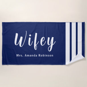 Personalized Large Wifey Beach Towel