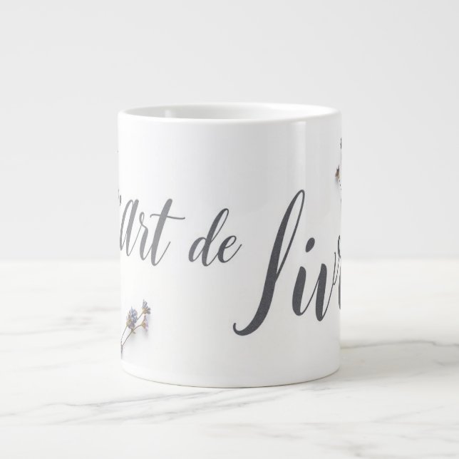 Personalized L'Art de Vivre Slow Living Aesthetic Giant Coffee Mug (Front)